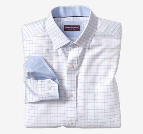 Non-Iron Dress Shirt - White Windowpane