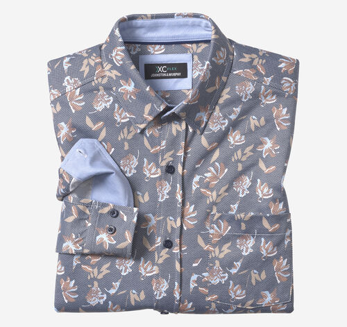 XC Flex® Stretch Long-Sleeve Shirt - Navy Birdseye Floral