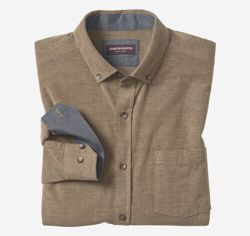 Corduroy Shirt - Brown Textured