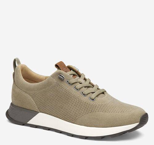 Kinnon Perfed Jogger - Taupe Oiled Suede