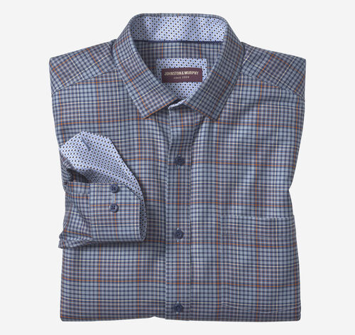 Non-Iron Dress Shirt - Navy Glen Plaid