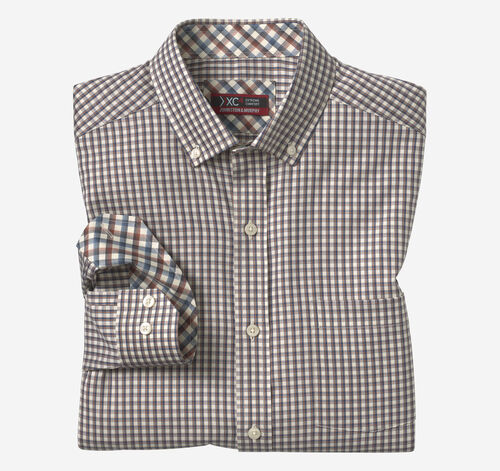 XC4® Sport Long-Sleeve Shirt - Brown Outlined Grid