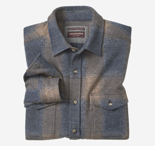 Brushed Button-Front Knit - Brown Boxed Plaid