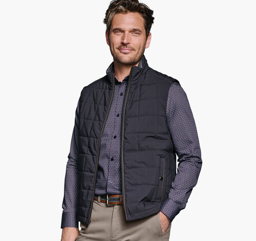 Box Quilted Vest - Navy