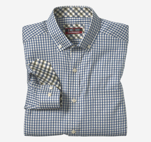 XC4® Sport Long-Sleeve Shirt - Blue Outlined Grid