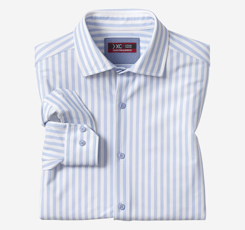 XC4® Long-Sleeve Print Knit Shirt - Blue/White Stripe