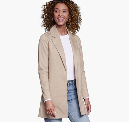 Herringbone Knit Blazer - Oatmeal