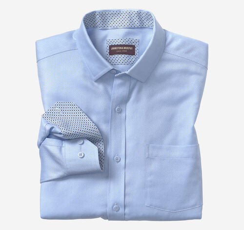 Non-Iron Dress Shirt - Blue Solid Birdseye