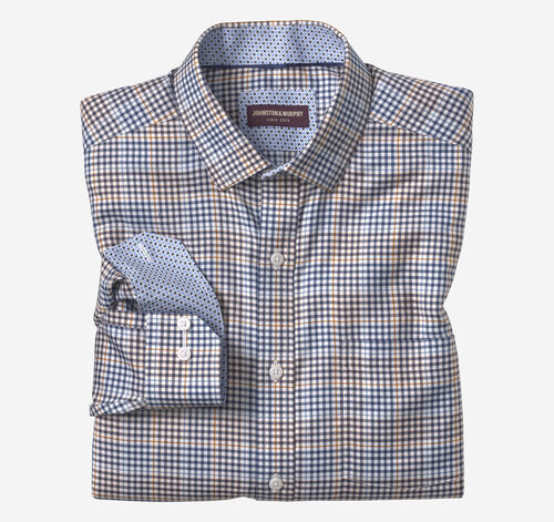 Non-Iron Dress Shirt - White Multi Glen Plaid