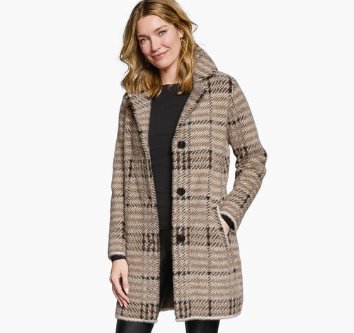 Plaid Coatigan - Brown/Black