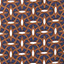 Printed Cotton Shirt - Rust/Navy Linked Ovals