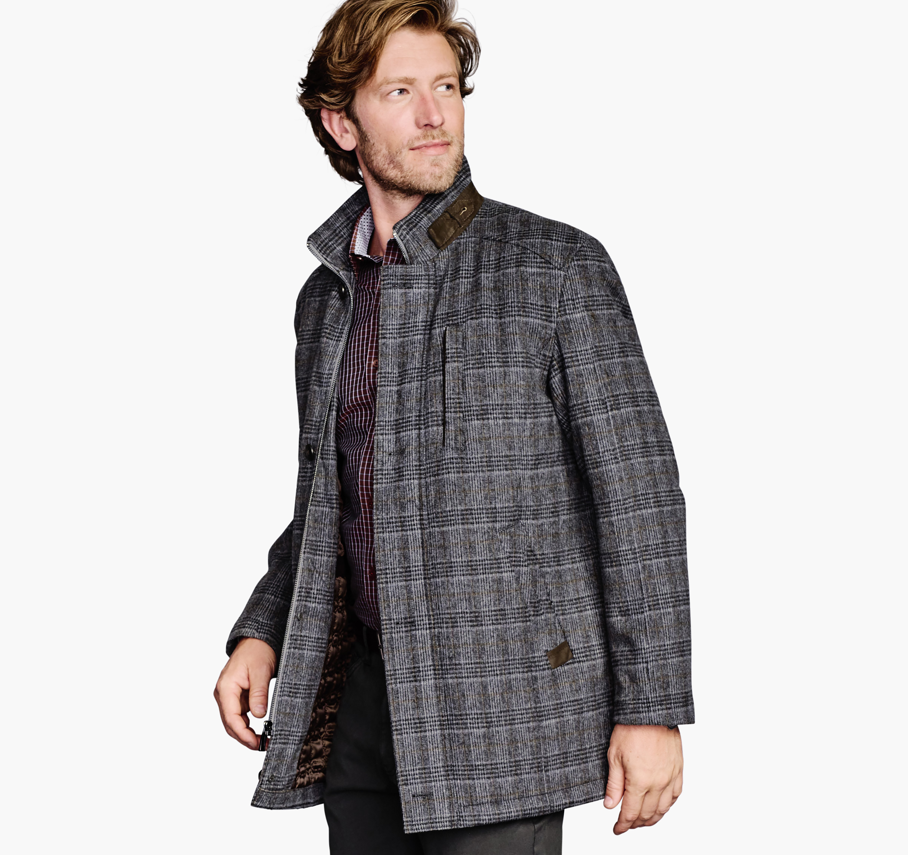 Plaid on sale wool coat