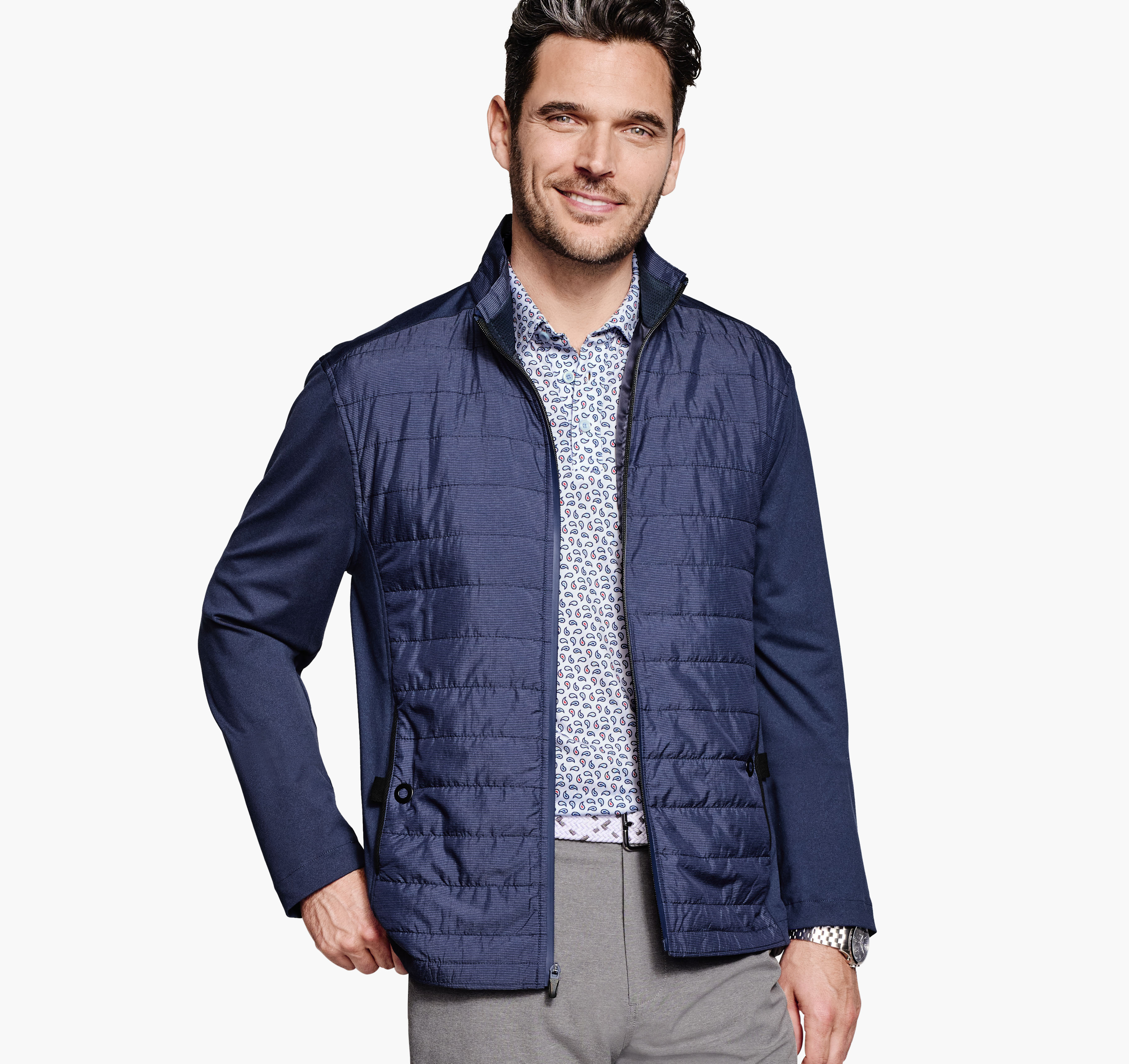 Navy blue hot sale quilted coat